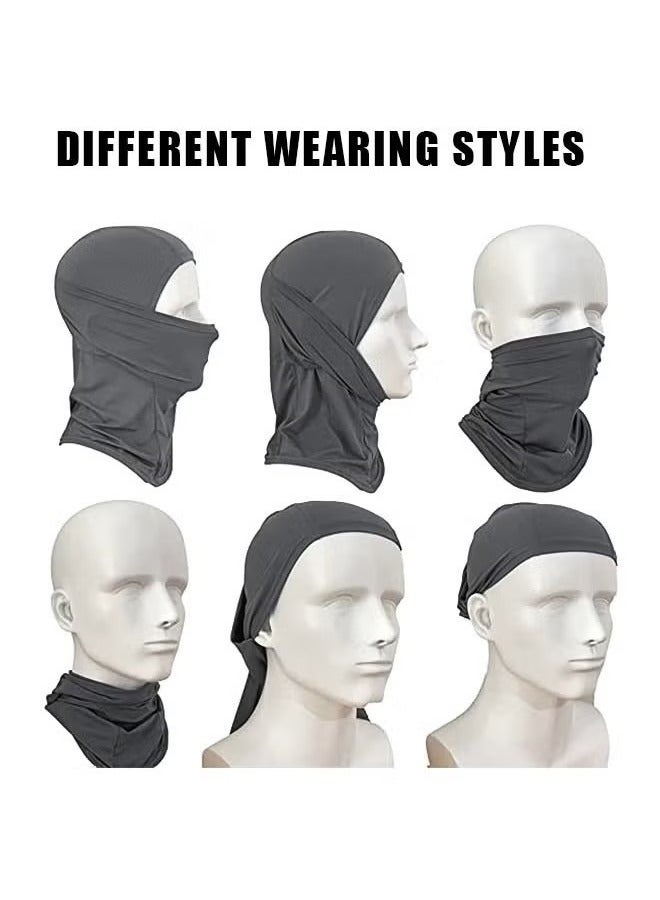 Men Women Balaclava Uv Protection Full Face Sunscreen Mask, Omnidirectional Covering Ice Silk Polyester Breathable Sunscreen Shawl Face Covering, Lightweight Sports Protection Cover (Dark Grey) - Image 4