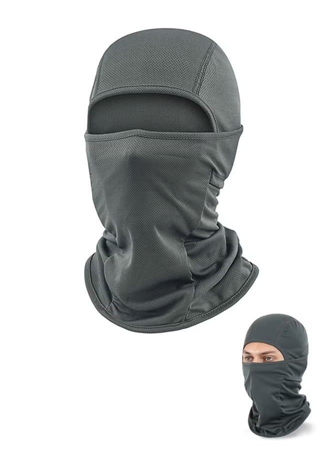 Men Women Balaclava Uv Protection Full Face Sunscreen Mask, Omnidirectional Covering Ice Silk Polyester Breathable Sunscreen Shawl Face Covering, Lightweight Sports Protection Cover (Dark Grey) - Image 1
