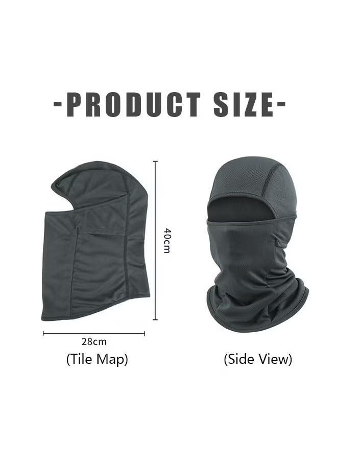 Men Women Balaclava Uv Protection Full Face Sunscreen Mask, Omnidirectional Covering Ice Silk Polyester Breathable Sunscreen Shawl Face Covering, Lightweight Sports Protection Cover (Dark Grey) - Image 2
