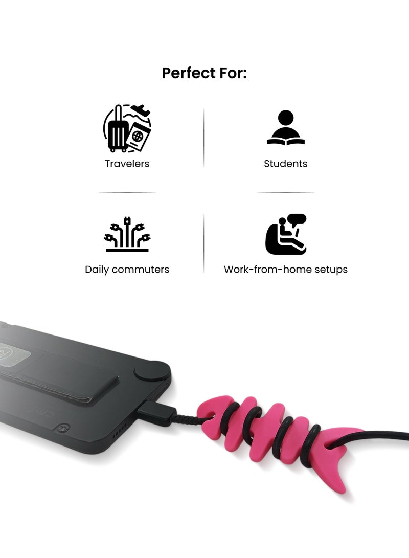 هاي-تيك حامل ومنظم الكابلات، حل إدارة الكابلات للمنزل والمكتب، حامل أسلاك متين وقابل لإعادة الاستخدام - Image 2