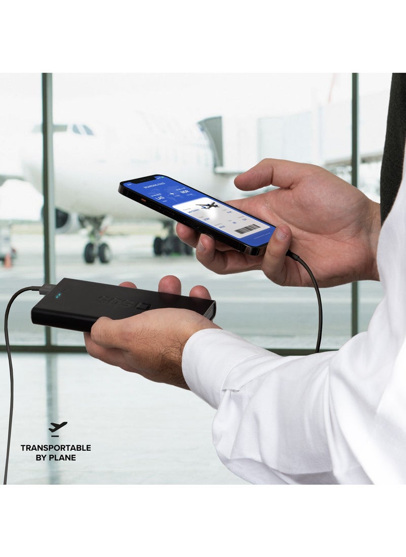 SBS - Power Bank 10,000 mAh 2 USB 2.1 A, black color Charge Three Devices at the same time like iPhone, Samsung and Others. - Image 1