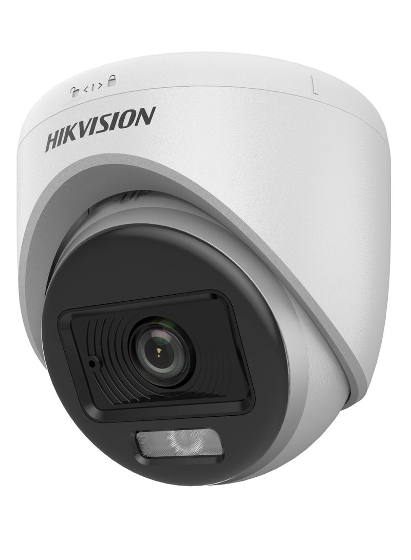 HIKVISION DS-2CE70KF0T-LPFS 3K ColorVu Analog Turret Camera, 2.8mm Lens, Full-Color Night Vision, Smart IR/White Light (20m), Built-in Mic, 4-in-1 TVI/AHD/CVI/CVBS, DWDR, 12V DC - Image 1