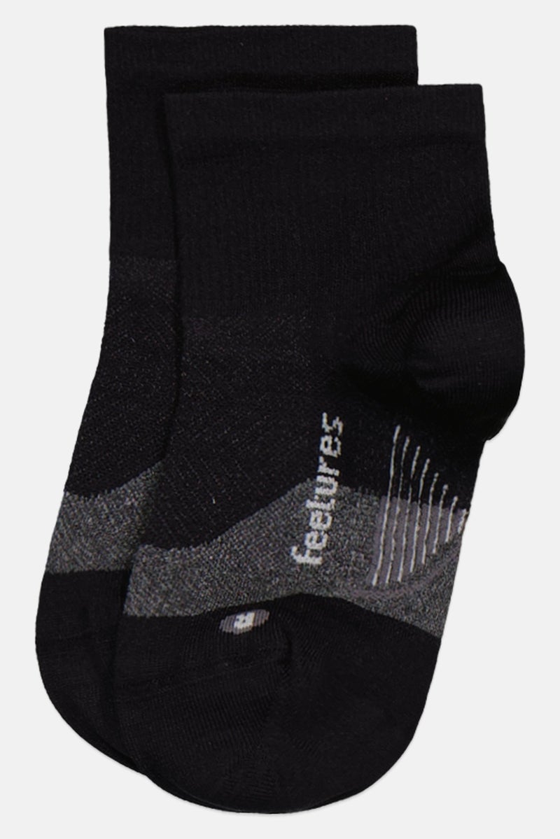 Feetures Kids Boy 1 Pair Brand Logo Crew Socks, Black - Image 3