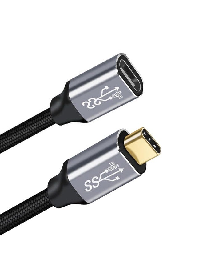 cablecc USB-C USB 3.1 Type-C Male to Female Extension Data Cable 10Gbps 100W with Sleeve for Laptop Phone 100CM - Image 1