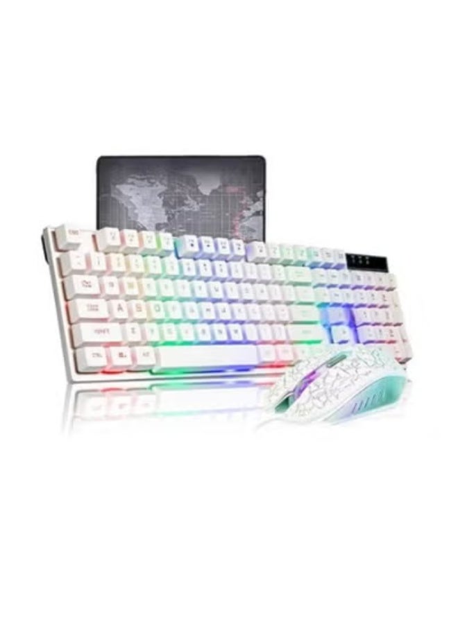 Gaming Keyboard & Mouse Set – Rainbow LED Backlit Wired Keyboard and 3200 DPI Mouse for PC & Mac (White) - Image 5