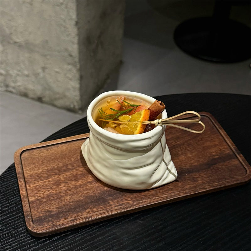 Vintage Bag-Shaped Ceramic Mug for Coffee and Milk Tea - Image 4