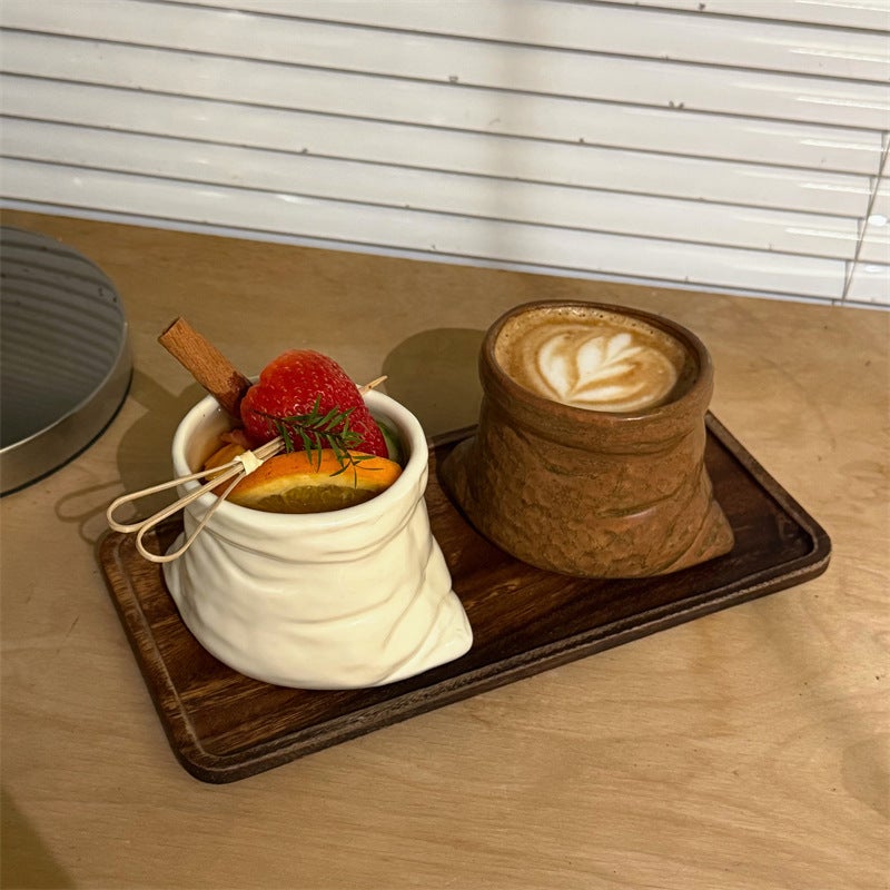 Vintage Bag-Shaped Ceramic Mug for Coffee and Milk Tea - Image 2