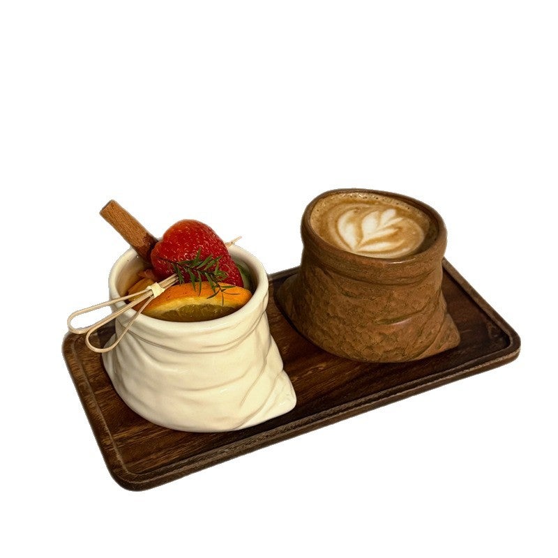 Vintage Bag-Shaped Ceramic Mug for Coffee and Milk Tea - Image 5