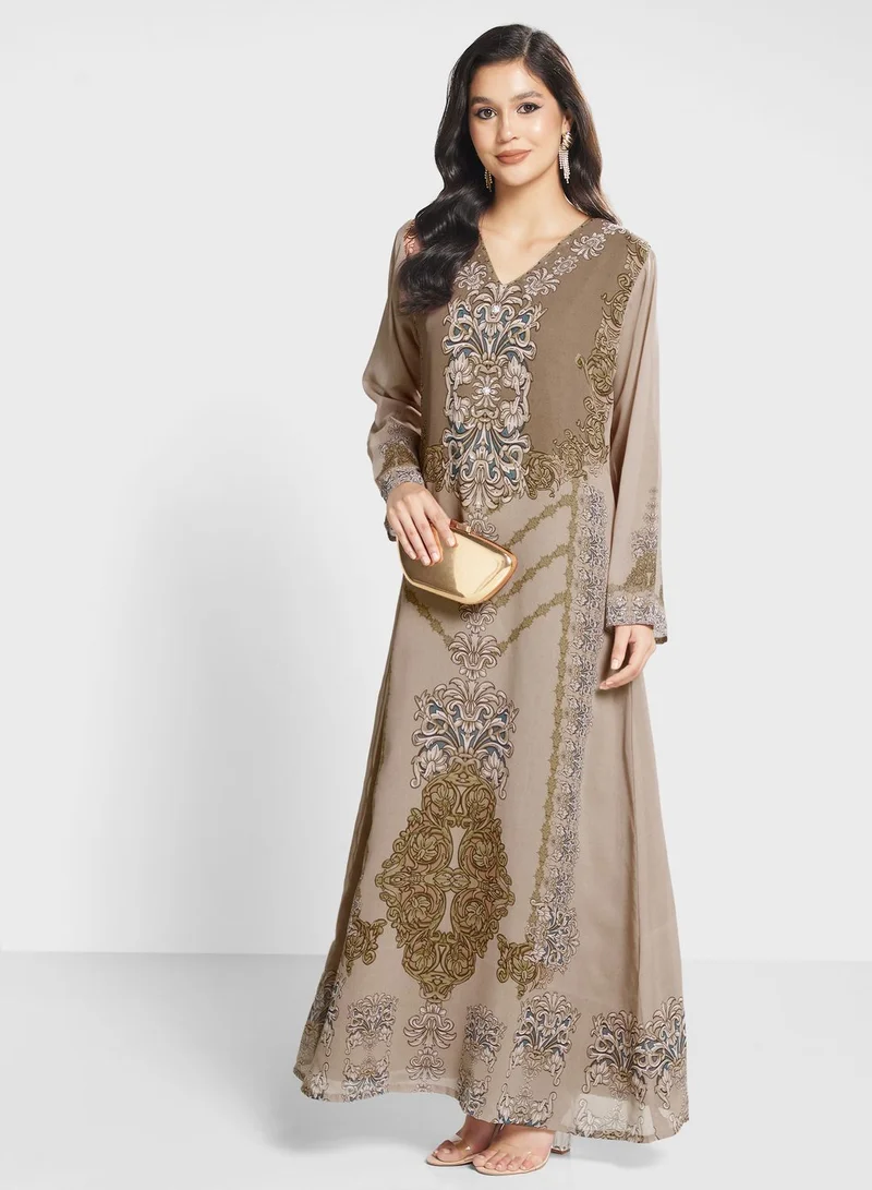 Biba Floral Printed Jalabiya