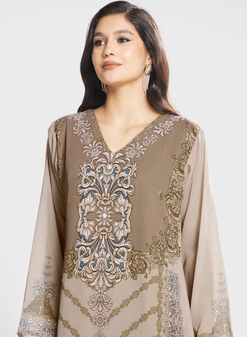 Biba Floral Printed Jalabiya