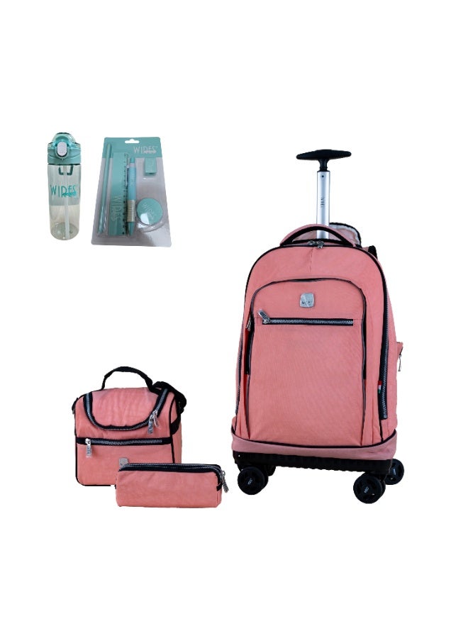 Wires WIRES 4 Wheels printed trolley 19" with lunch bag and pencil case  - Image 1