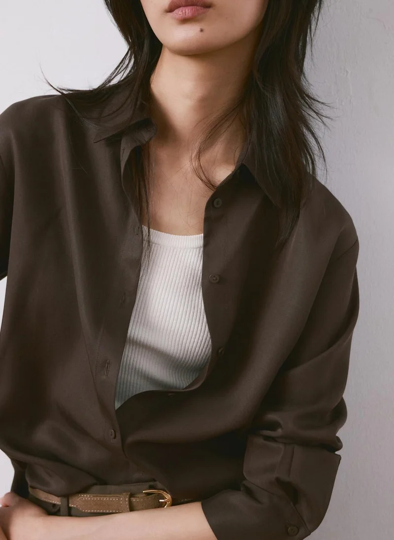 MANGO  Straight lyocell shirt for Women | Best Price UAE