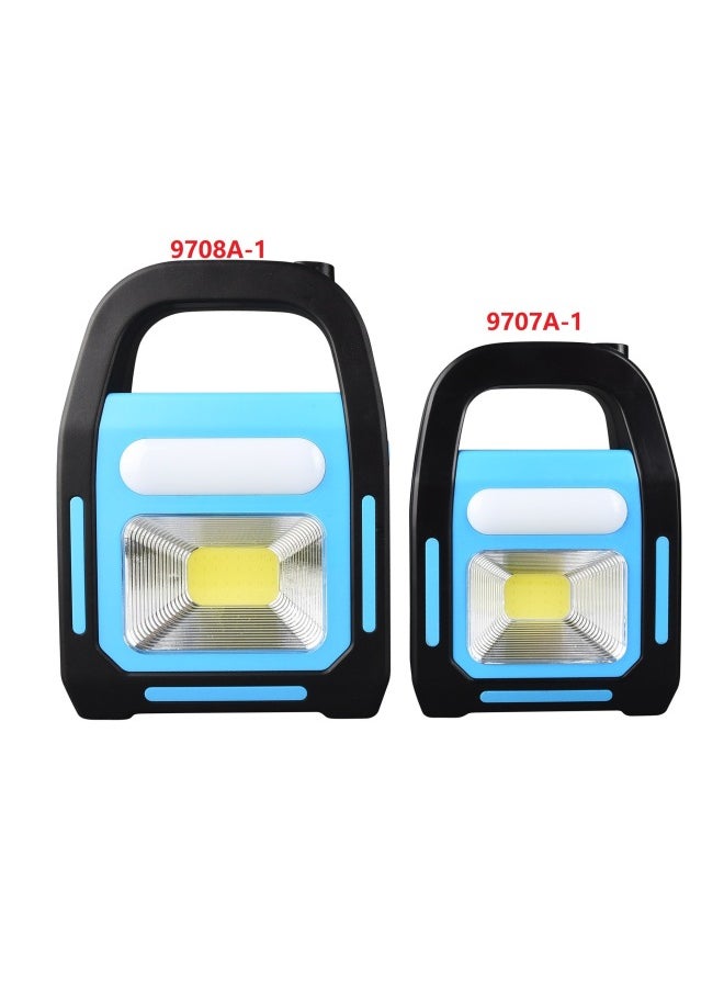 Generic Portable Handheld Torch Light Decorative Lighting Lamp Lantern Handheld Flashlight Electric Torch Searchlight-Color:9708-2 Large Solar Green 