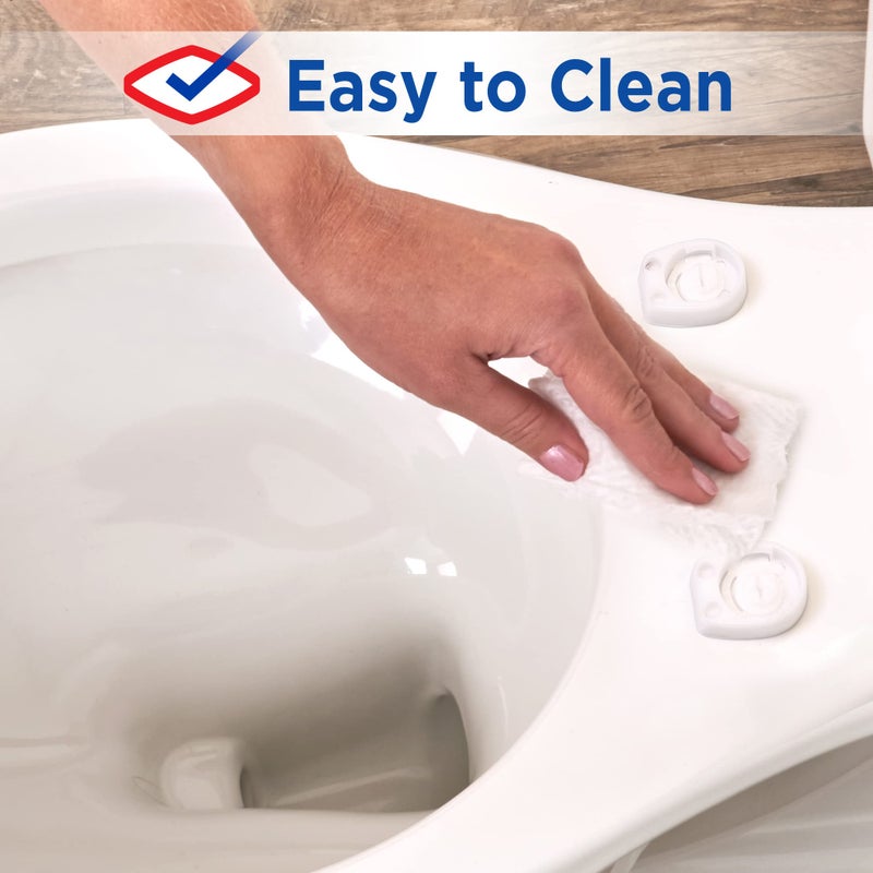 Clorox Round Wood Toilet Seat with Easy-Off Hinges-Wiggle Free Design â€Ž16.54 x 16.5 x 0.99 inches - Image 4