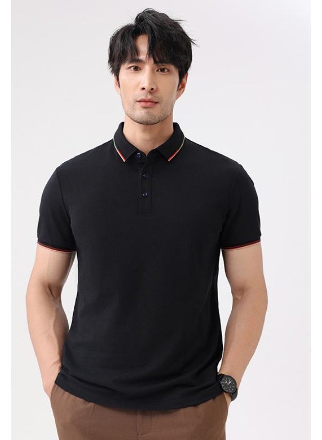 High-End Island Cotton Polo Shirt Short Sleeve Turn-down Collar Workwear Printed Logo DIY Embroidery Cultural T-shirt  - Image 1