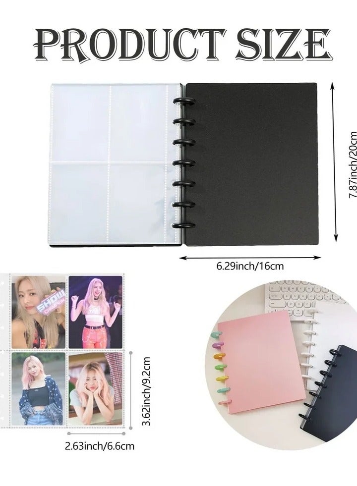 Photocard Binder 3 Inch Photocard Holder Book Sleeves with 30Pcs Inner Pages ldol Album Business Cards Collect 6 Ring Photo Protectors hold 240 Cards  - Image 4
