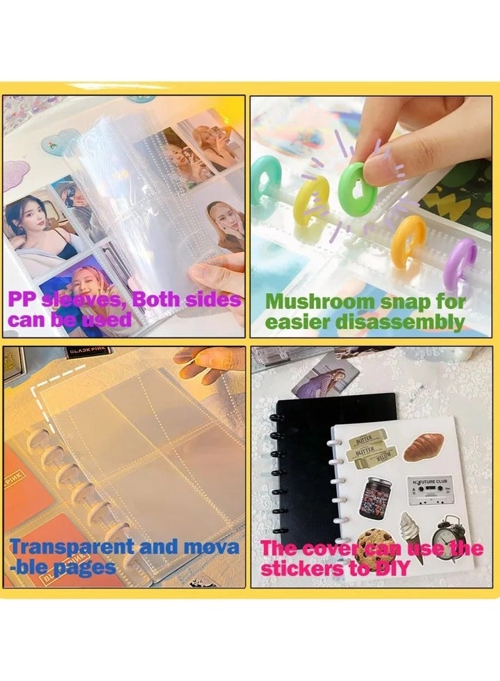 Photocard Binder 3 Inch Photocard Holder Book Sleeves with 30Pcs Inner Pages ldol Album Business Cards Collect 6 Ring Photo Protectors hold 240 Cards  - Image 5