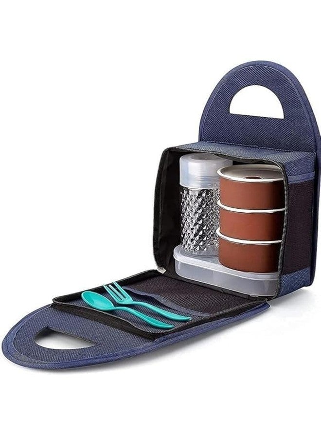 Drumstone (𝗦𝗽𝗲𝗰𝗶𝗮𝗹 𝟱 𝗬𝗲𝗮𝗿𝘀 𝗪𝗮𝗿𝗿𝗮𝗻𝘁𝘆 Stainless Steel Lunch Set with 3 Leakproof Boxes, Casserole, Tumbler & Insulated Carry Bag for Office, School Etc – Compact & Durable - Image 3