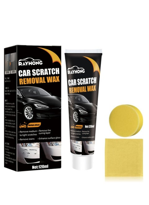 Car Scratch Repair Paste, Car Scratch Remover for Vehicles, Car Scratch Repair Paste Polishing Wax, Car Scratch Remover Kit with Wipe and Sponge for Car Vehicles Deep Scratches (1Pcs)