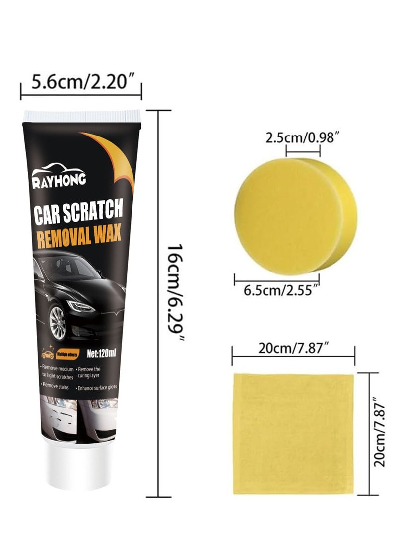 Car Scratch Repair Paste, Car Scratch Remover for Vehicles, Car Scratch Repair Paste Polishing Wax, Car Scratch Remover Kit with Wipe and Sponge for Car Vehicles Deep Scratches (1Pcs)
