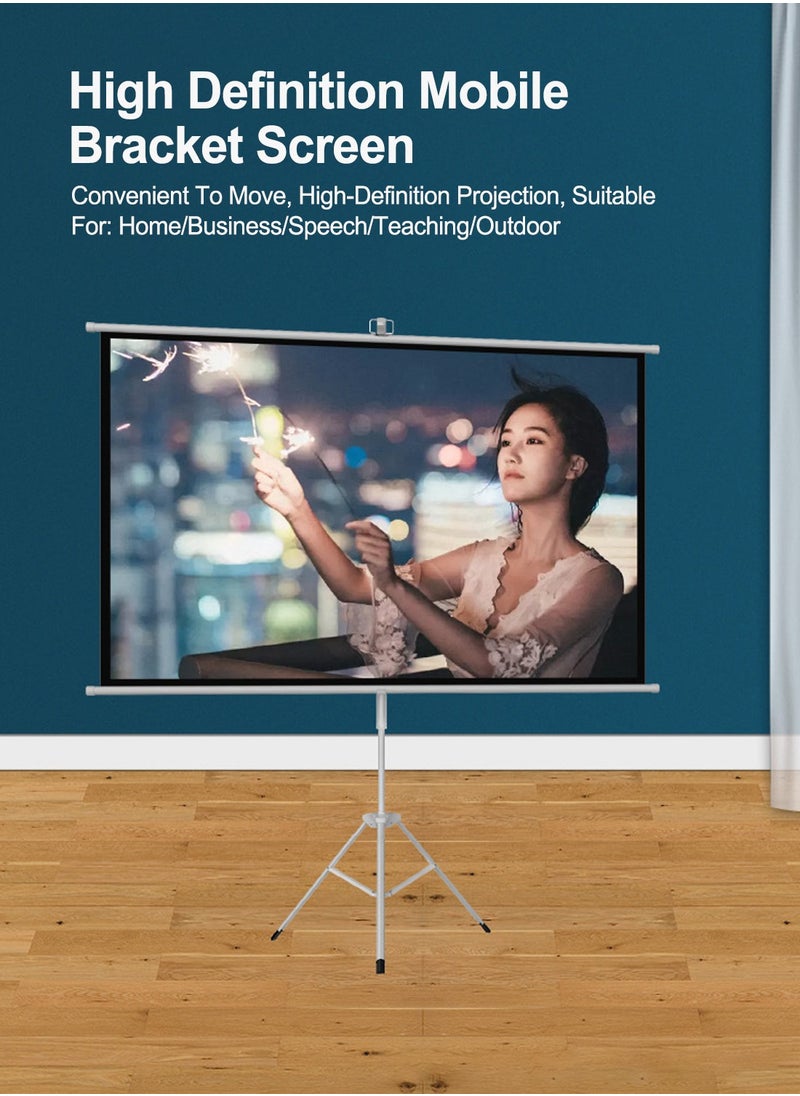 ET-LIFE - 120 inch 16:9 Portable Projector Screen, White Fiberglass Material, 2-in-1 Wall Mount & Tripod Stand ET120W-169 for Outdoor and Indoor - Image 1