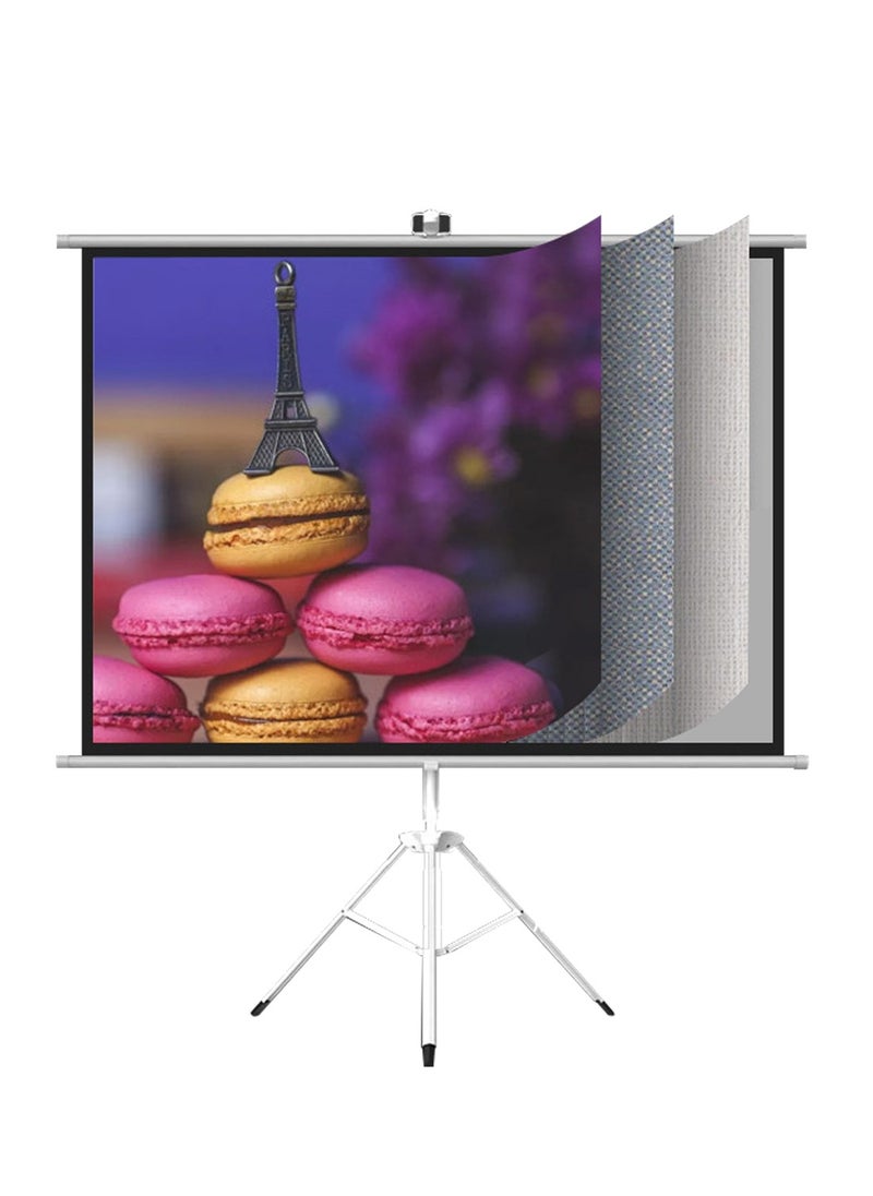 ET-LIFE - 120 inch 16:9 Portable Projector Screen, White Fiberglass Material, 2-in-1 Wall Mount & Tripod Stand ET120W-169 for Outdoor and Indoor - Image 1
