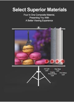 ET-LIFE 120 inch 16:9 Portable Projector Screen, White Fiberglass Material, 2-in-1 Wall Mount & Tripod Stand ET120W-169 for Outdoor and Indoor  - Image 4