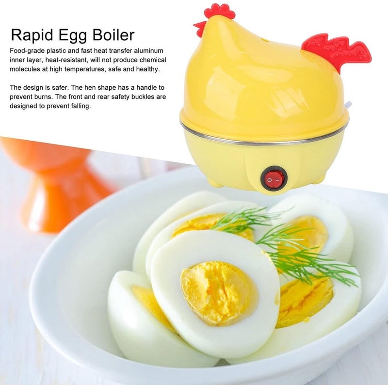 Egg Cooker, Electric Egg Cooker Multifunction Chicken Shape Rapid Egg Boiler 7 Egg Capacity Automatic Shut Off Mini Breakfast Machine(US 110V) - Image 3