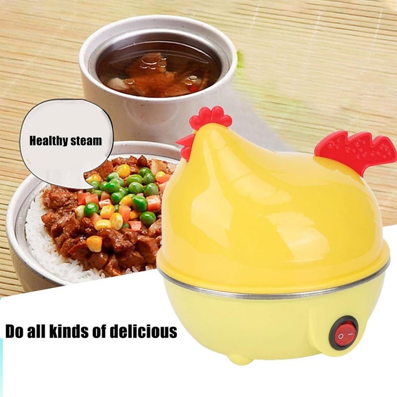 Egg Cooker, Electric Egg Cooker Multifunction Chicken Shape Rapid Egg Boiler 7 Egg Capacity Automatic Shut Off Mini Breakfast Machine(US 110V) - Image 5