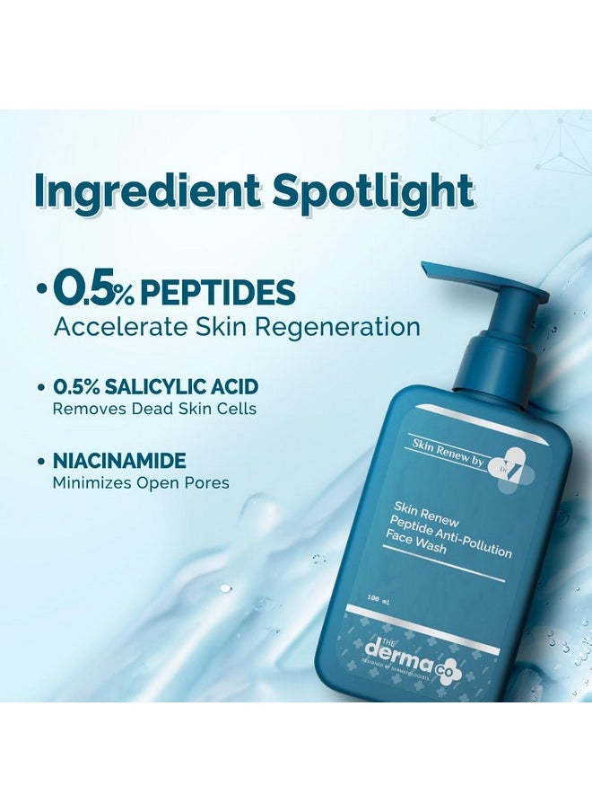 THE derma Co . X Dr.V Skin Renew Peptide Anti-Pollution Face Wash With Peptides & Niacinamide-100Ml| 0.5% Salicylic Acid | Exfoliation|Gentle & Deep Cleansing  - Image 5