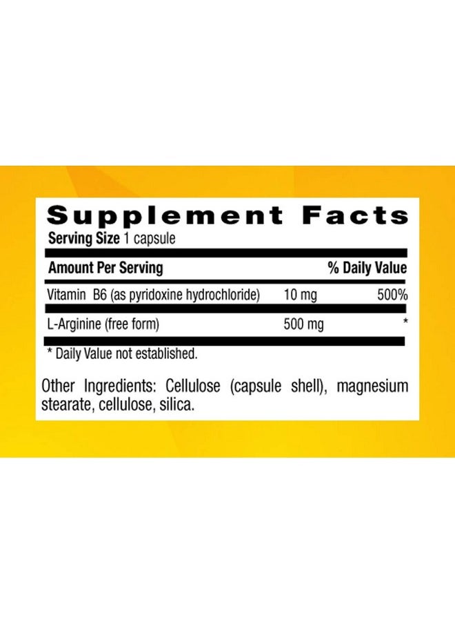Country Life Larginine Caps With Vitamin B6 500Mg 200 Vegan Capsules Certified Gluten Free Certified Vegan  - Image 5