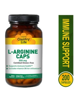 Country Life Larginine Caps With Vitamin B6 500Mg 200 Vegan Capsules Certified Gluten Free Certified Vegan  - Image 3