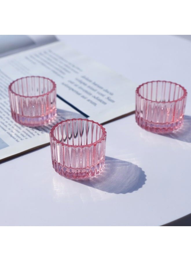 VOHO Pink Candle Holder for Girl Birthday Gifts, 12pcs Tealight Candle Holder for Centerpiece Table Decorations, Glass Candle Holder for Votive Candles & Tea Lights Candles - Image 5