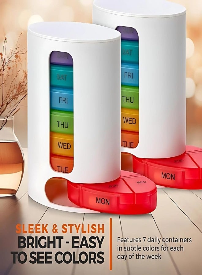 Extra Care Weekly 4 Times A Day Pill Box Travel Tablet Holder Medicine Dispenser, Organizer, Storage BPA Free 7 Day Case - Image 4