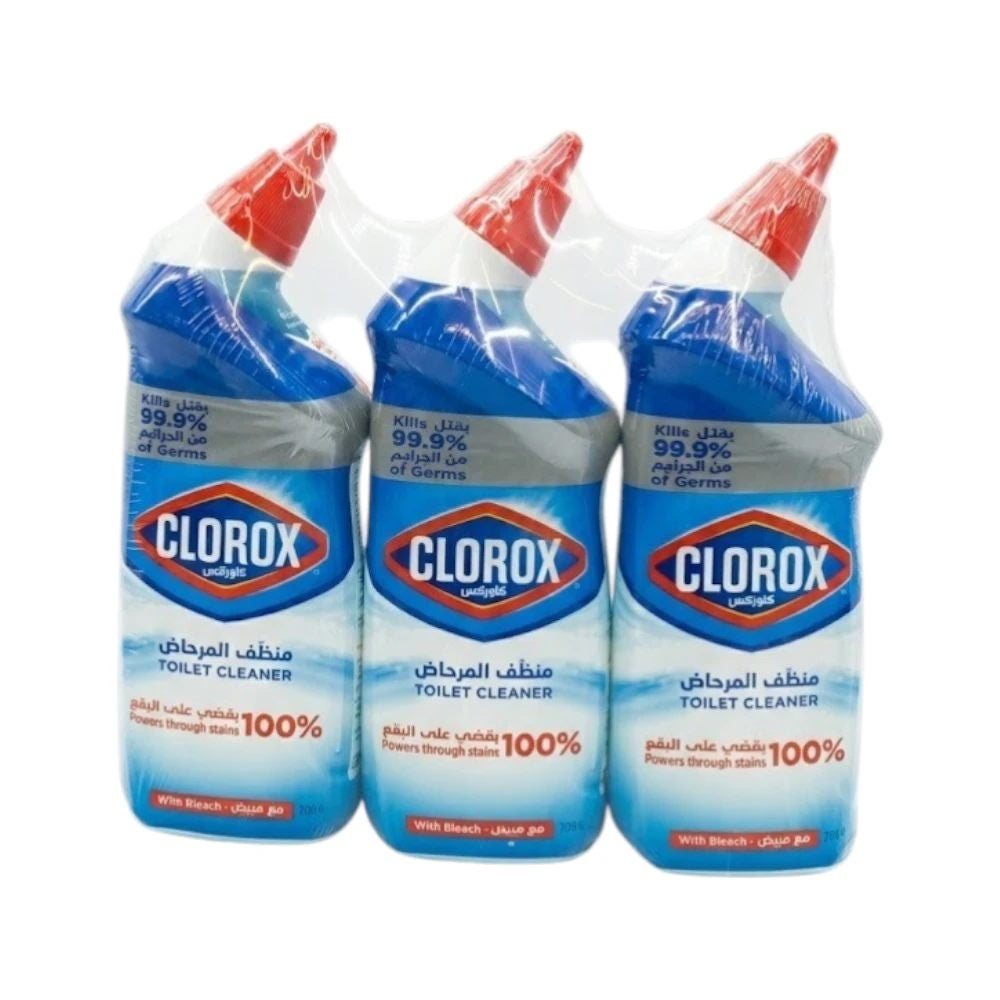 Clorox Original Scented Toilet Cleaner With Bleach Kills 99.9% Germs- 3X709ml