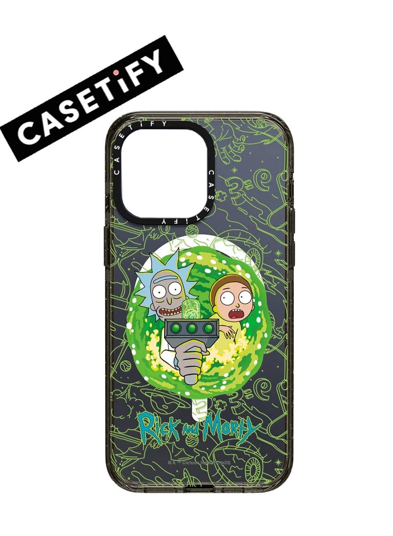 Apple iPhone 15 Case,Rick and Morty Porta Magnetic Adsorption Phone Case - Semi transparent