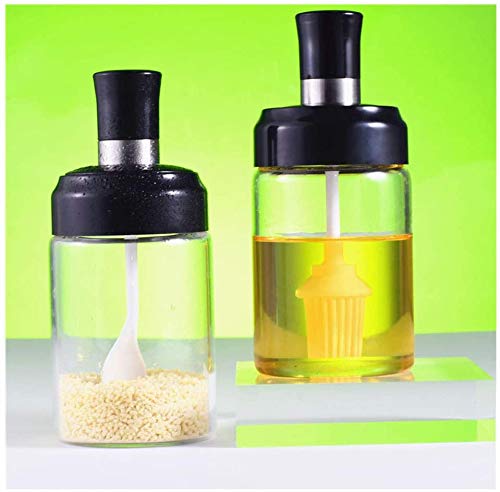 ginoya brothers ginoya brothers Glass Oil Brush Bottle,Olive Oil Vinegar Salad Dressing Dispenser Bottle 250ml, Clear (1) - Image 2