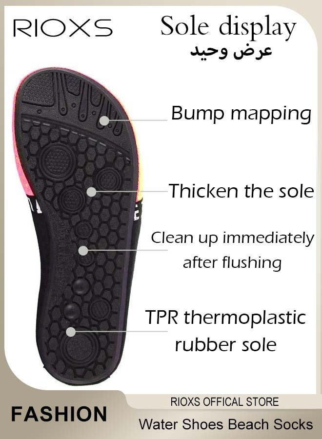 RIOXS Water Shoes Beach Socks For Women Barefoot Aqua Socks Quick-Dry Non-Slip Swim Shoes For Beach Swimming Pool Water Park  - Image 2
