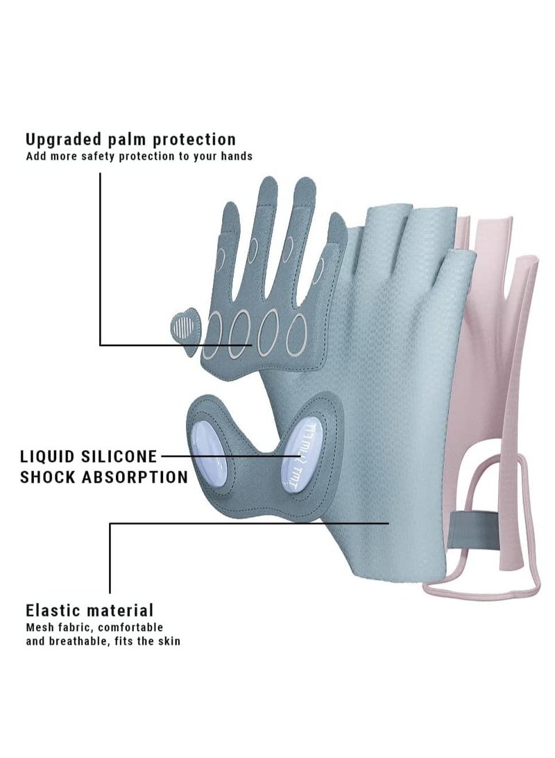 Women's Fingerless Workout Gloves - Lightweight, Breathable Gym Gloves for Weightlifting, Fitness Training, Climbing, Cycling, and Rowing - Image 1