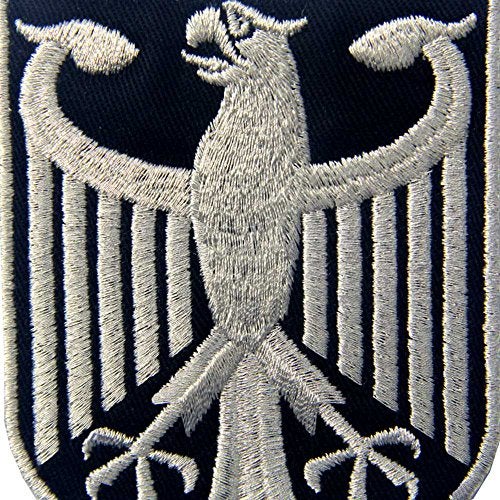Rocking Planet Germany Coat of Arms German Eagle Shield Metallic Embroidered Iron On Sew On Patch - Image 2