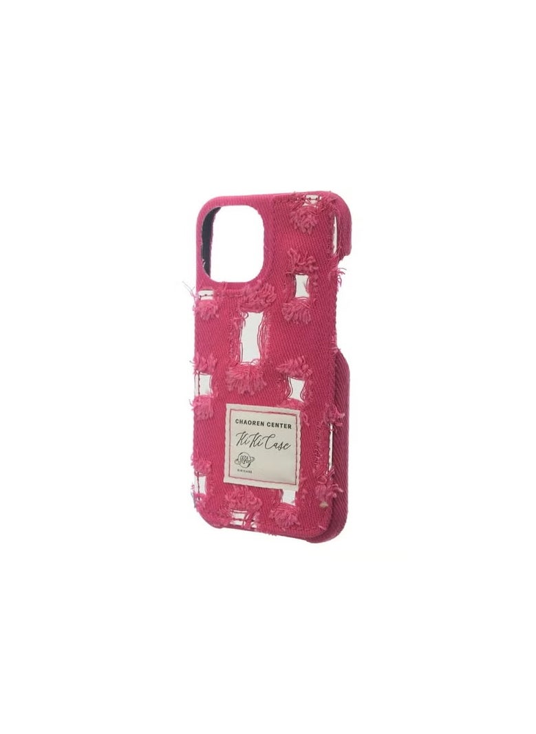 Generic - Silicone Back Phone Protection Cover Jeans-Design For iPhone 15 - pink - Image 1