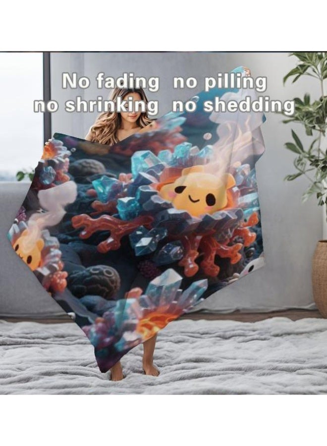 عام بطانية رقيقة من الفانيلا الكرتونية للأطفال والرضع (دافئة ومريحة، ومناسبة للنوم والألعاب) 70 سم * 100 سم - Image 1