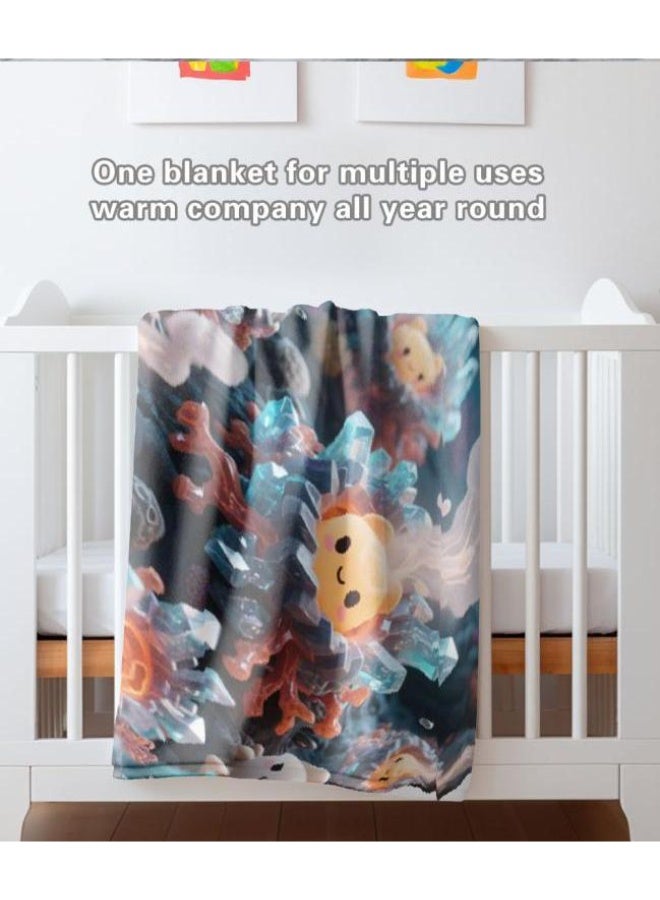 عام بطانية رقيقة من الفانيلا الكرتونية للأطفال والرضع (دافئة ومريحة، ومناسبة للنوم والألعاب) 70 سم * 100 سم - Image 5