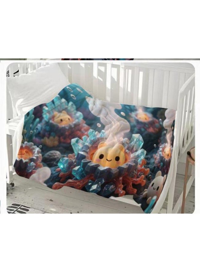 عام بطانية رقيقة من الفانيلا الكرتونية للأطفال والرضع (دافئة ومريحة، ومناسبة للنوم والألعاب) 70 سم * 100 سم - Image 2