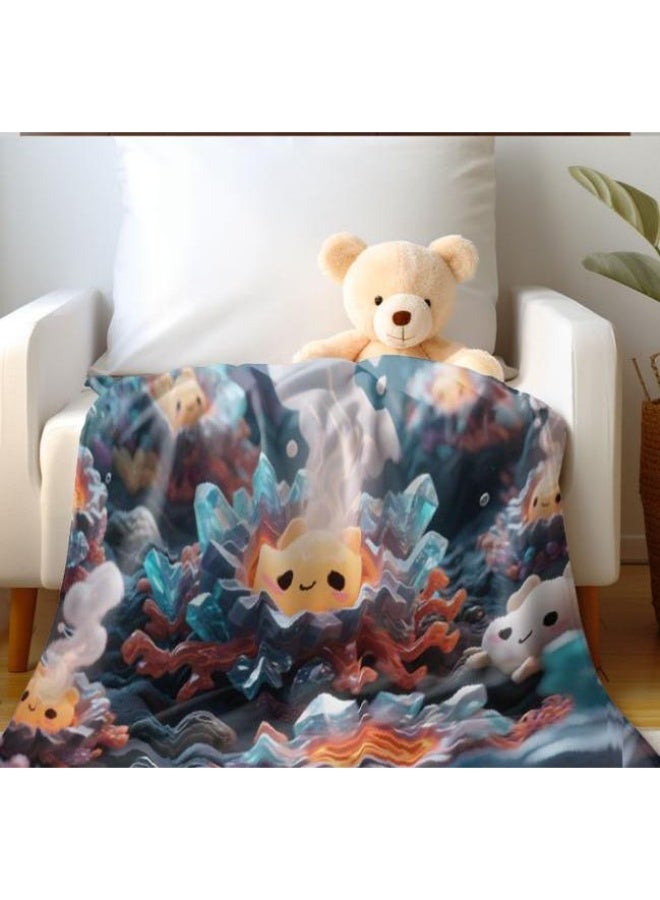 عام بطانية رقيقة من الفانيلا الكرتونية للأطفال والرضع (دافئة ومريحة، ومناسبة للنوم والألعاب) 70 سم * 100 سم - Image 4