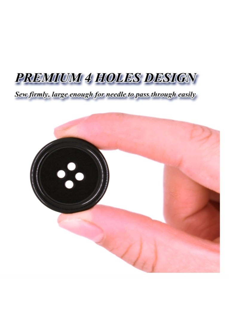 OASIS-TH Mixed Sewing Buttons 100Pcs Round Black White  4-Hole Craft Buttons 5 Sizes White Black Resin Button with Separate Compartment Storage Box Suitable for Sewing DIY Craft Projects - Image 3