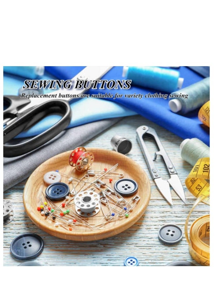 OASIS-TH Mixed Sewing Buttons 100Pcs Round Black White  4-Hole Craft Buttons 5 Sizes White Black Resin Button with Separate Compartment Storage Box Suitable for Sewing DIY Craft Projects - Image 2