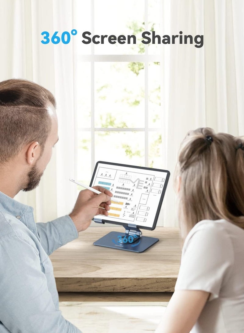 Momax Fold and Rotatable Tablet Stand 360-Degree Rotatable With Foldable Design Aluminum Alloy - Grey - Image 2