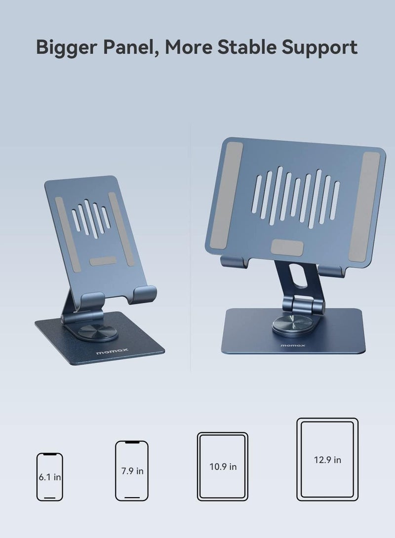 Momax Fold and Rotatable Tablet Stand 360-Degree Rotatable With Foldable Design Aluminum Alloy - Grey - Image 3