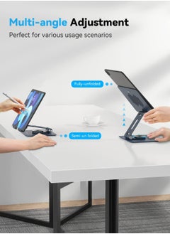 Momax Fold and Rotatable Tablet Stand 360-Degree Rotatable With Foldable Design Aluminum Alloy - Grey  - Image 4